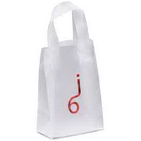 Colorful hi-density frosted plastic bag with fused loop handles.... from ASI...