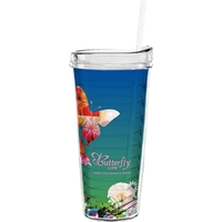 22 oz Made In The USA Tumbler with Lid Straw