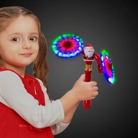 10" Santa Claus spinner wand with swivel arms and LED lights.... from ASI...