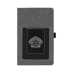Gray w/Black Leatherette Journal with Cell/Card Slot