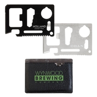 Credit card size multi tool made of stainless steel packed with... from ASI...