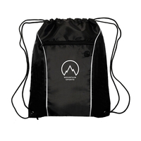 13.5" x 17" 210 Denier polyester drawstring backpack with reinforced...