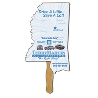 Mississippi shaped fan made with heavy 22 pt. high density white... from ASI...