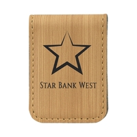 1 3/4" x 2 1/2" bamboo-look PU leatherette money clip.... from ASI 74601 Calico