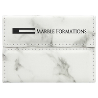 Laserable Marble Leatherette Business Card Holder