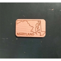 Magnet made of wood featuring the design of the state of... from ASI 92531...