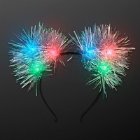 Blinky Tinsel Pom Ears Headband; Blank Pricing... from ASI 34194 ALightPromos