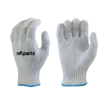 White, reversible, polyester knit, fitted work glove