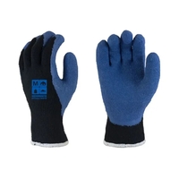 Premium blue glove, rubber coated palm & fingers