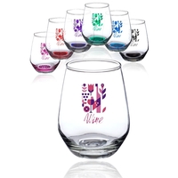 12 oz. wine glass with stemless design, brim and handful base.... from ASI...
