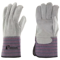 Leather palm glove, 4-1/2" rubberized gauntlet cuff