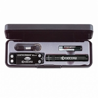 Mag-Lite flashlight featuring a stainless steel tool with spring-action...