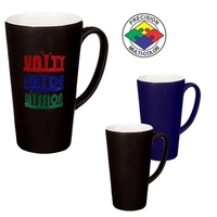 Two tone satin finish 16oz mug with glossy interior and ear... from ASI 80093...