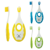 Easy grip baby toothbrush that doubles as a soothing teether.... from ASI...