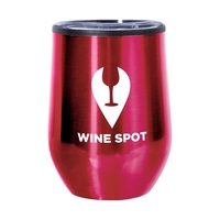 4.75" x 3" 12-ounce capacity stainless steel stemless wine glasses with......