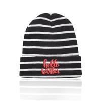 Acrylic knitted beanie with striped design; one size fits most.... from ASI...