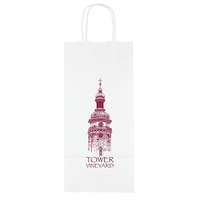White kraft paper shopper wine bag with twisted paper handles and... from ASI...