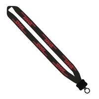 3/4" x 16" polyester lanyard with a plastic clamshell and O-ring... from ASI...