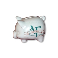 Small porcelain piggy bank, 3 1/2" long x 2 1/2" w,... from ASI 68878 Mar's...