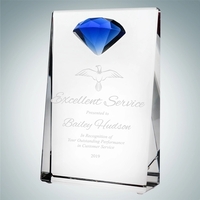 Vertical Rectangle Plaque with Blue Diamond Accent