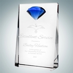Vertical Rectangle Plaque with Blue Diamond Accent