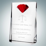 Vertical Rectangle Plaque with Red Diamond Accent