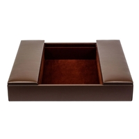 Chocolate brown enhanced conference room organizer made of leatherette...