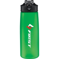 25 oz. plastic water bottle with a flip-open sipper straw and... from ASI...
