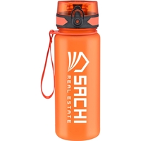 25 oz. plastic water bottle with frost finish and a flip-open... from ASI...