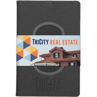 5.75" x 8.75" refillable journal, wireless charging pad, black paperboard...