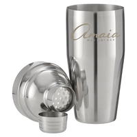 25 oz. stainless steel martini shaker with stainless steel cap, strainer......