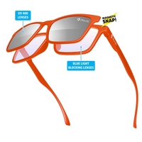 PMS Blue Light Blocking Duo Frame W/ Snap Mirrored Lens