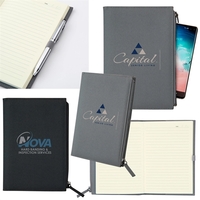 80-page lined notebook with 600 denier cover, large zipper pocket, pen......
