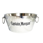Anchored Double Walled Hammered Steel Beverage Tub