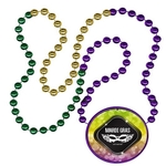 Mardi Gras Beads with Inline Medallion