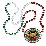Mardi Gras Beads with Inline Medallion
