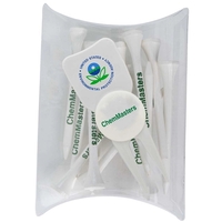 Plastic pillow shaped pouch with 15 tees and a divot tool... from ASI 38120...