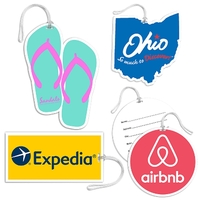 XL Full Color Custom Shaped Bag Tag w/ Clear Loop