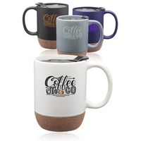 13 oz. ceramic mug with faux cork bottom, glossy finish interior,... from ASI...