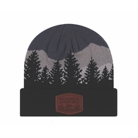 Knit cuffed 12" beanie with jacquard forest scene.... from ASI 80129 Quake...