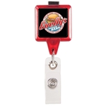 Square Badge Holder w/Swivel Bulldog Clip