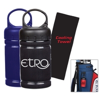 cooling sports towel in a plastic container with a clip.... from ASI 57956...