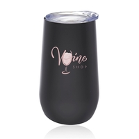 9 oz. stemless flute wine glass with clear press on lid,... from ASI 39552...