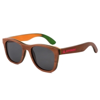 Quality zebra full wood sunglasses with dark UV400 impact resistant PC......