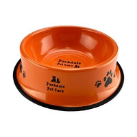 Galvanized stainless steel pet bowl w/ non-skid ring on base. 4... from ASI...