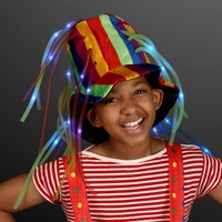 Funny clown top hat with lights and noodle hair. Blank.... from ASI 34194...