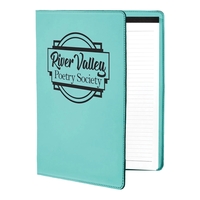 1.5" x 9.5" x 12" portfolio made of teal leatherette with... from ASI 74601...