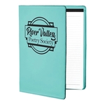 9 1/2" x 12" Leatherette Teal Portfolio