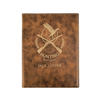 7" x 9" rustic gold PU leatherette portfolio with writing pad,... from ASI...