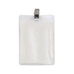 Vertical Blank Vinyl Pouch with Bulldog Clip